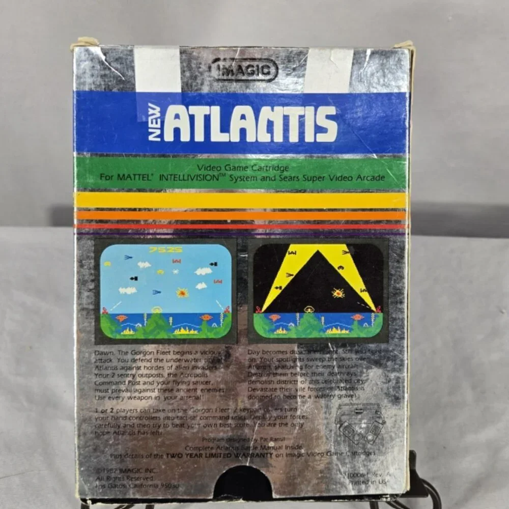 Atlantis For Intellivision Complete Original Box With Manuals and Overlays Vtg